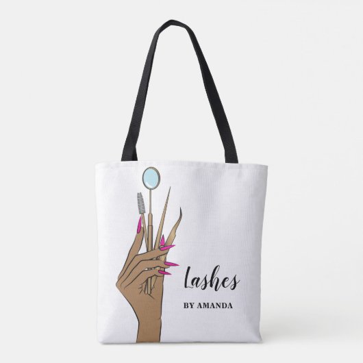 Modern Makeup Eyebrow Eyes Lashes Girly Tote Bag (Achterkant)