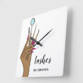 Modern Makeup Eyebrow Eyes Lashes Girly Vierkante Klok (Hoek)