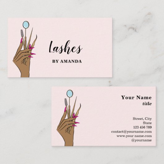 Modern Makeup Eyebrow Eyes Lashes Girly Visitekaartje (Voorkant / Achterkant)