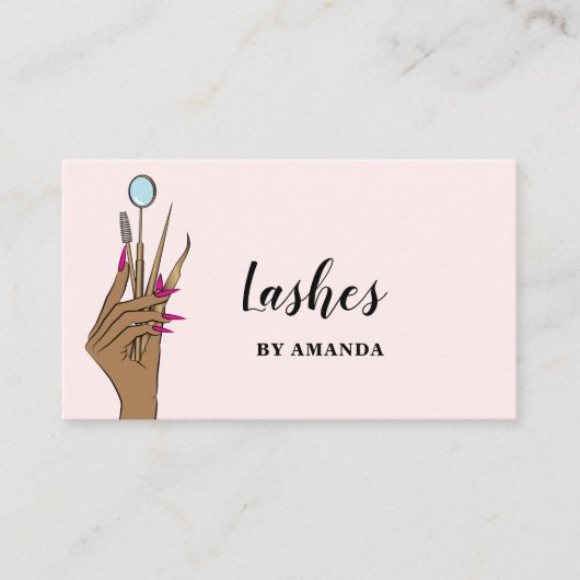 Modern Makeup Eyebrow Eyes Lashes Girly Visitekaartje (Voorkant)