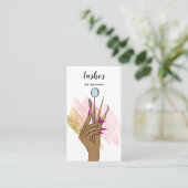 Modern Makeup Eyebrow Eyes Lashes Girly Visitekaartje (Staand voorkant)