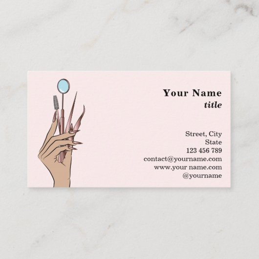 Modern Makeup Eyebrow Eyes Lashes Girly Visitekaartje (Achterkant)