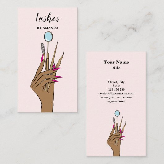 Modern Makeup Eyebrow Eyes Lashes Girly Visitekaartje (Voorkant / Achterkant)