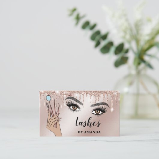 Modern Makeup Eyebrow Eyes Lashes Girly Visitekaartje (Staand voorkant)