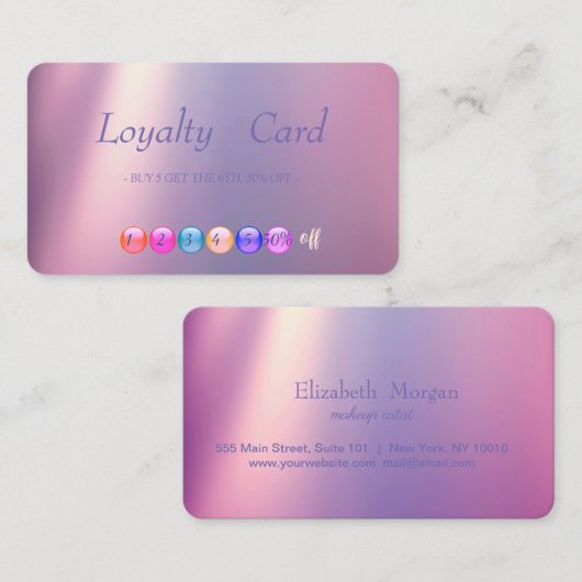 Modern Makeup Loyalty Kaart (Voorkant / Achterkant)