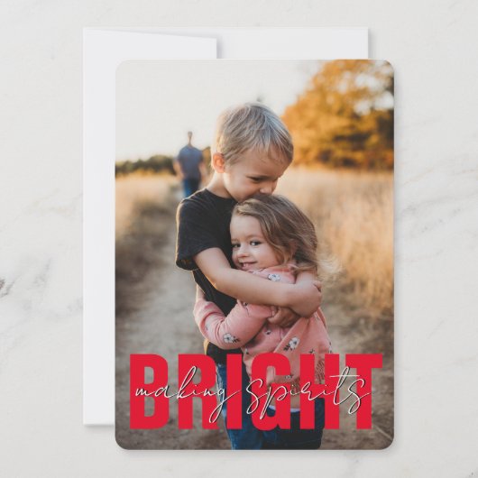 Modern Making Spirits Bright Christmas Feestdagenkaart (Voorkant)