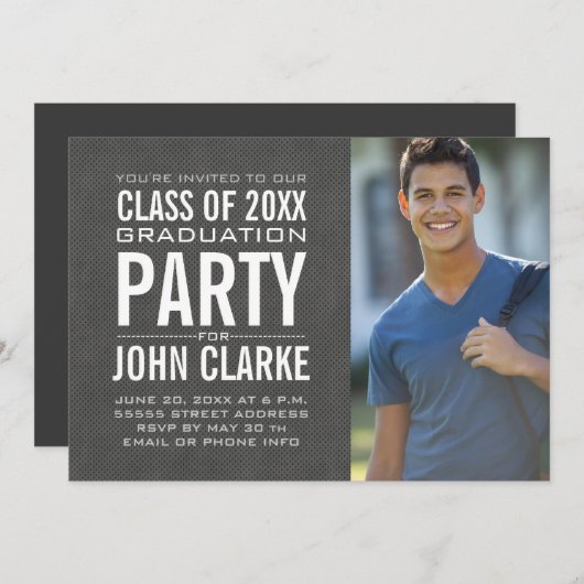 MODERN MALE AFSTUDEERDER | INSCHRIJVING VAN DE GRA KAART (Voorkant / Achterkant)