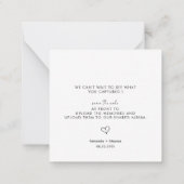 Modern Malimal Deel de Liefde QR Code Tafel Kaarte Notitiekaartje (Achterkant)