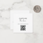 Modern Malimal Deel de Liefde QR Code Tafel Kaarte Notitiekaartje (Voorkant / Achterkant in situ)