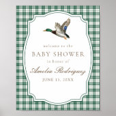 Modern Mallard Duck Gender Neutral Baby Shower Poster (Voorkant)