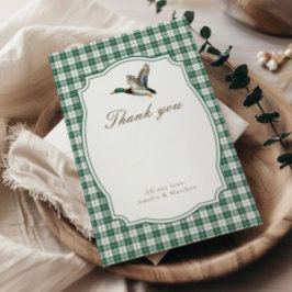 Modern Mallard Duck Gender Neutral Thank You Informatiekaartje