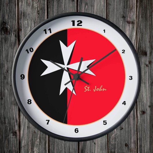 Modern Maltese kruis, Malta Flag Home/design Ronde Klok