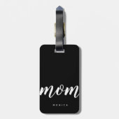 Modern mam Black and White Minimalist Bagagelabel (Achterkant verticaal)