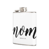 Modern mam Black en White, gepersonaliseerd Heupfles (Links)