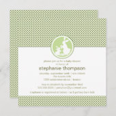 Modern Mam Bunny & Baby Uitnodiging (Voorkant / Achterkant)