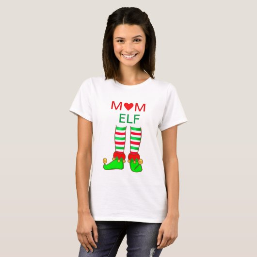 Modern mam Elf Kerstmis T-shirt (Voorkant volledig)