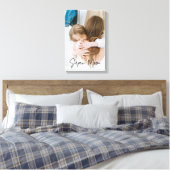 Modern mam Foto & Super Mam Text | Cadeau voor mam Canvas Afdruk (Insitu (Slaapkamer))