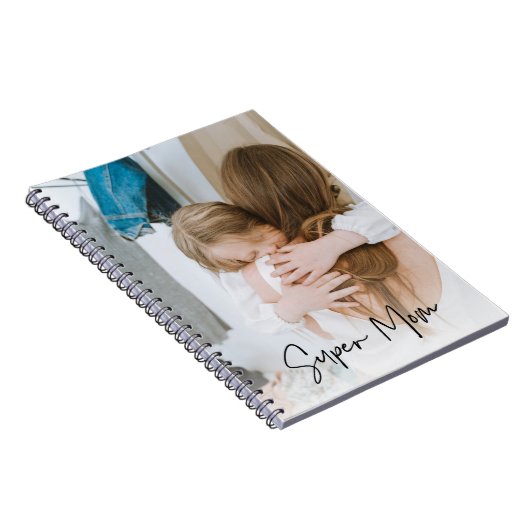Modern mam Foto & Super Mam Text | Cadeau voor mam Notitieboek (Rechterzijde)