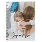 Modern mam Foto & Super Mam Text | Cadeau voor mam Notitieboek (Voorkant)