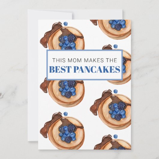Modern mam maakt beste pannenkoek feestdagenkaart (Voorkant)