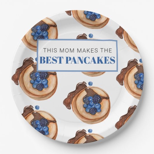 Modern mam maakt beste pannenkoek papieren bordje (Voorkant)