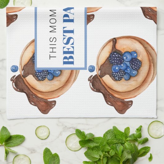 Modern mam maakt beste pannenkoek theedoek (Gevouwen)