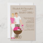 Modern mam pap Baby shower Kaart (Voorkant)