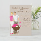 Modern mam pap Baby shower Kaart (Staand voorkant)