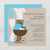 Modern mam pap Baby shower Kaart (Voorkant / Achterkant)