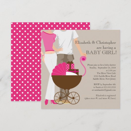 Modern mam pap Baby shower Kaart (Voorkant / Achterkant)