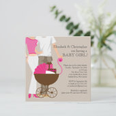 Modern mam pap Baby shower Kaart (Staand voorkant)