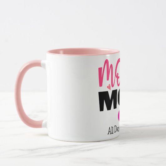 Modern mam roze hartkoffie mok (Links)