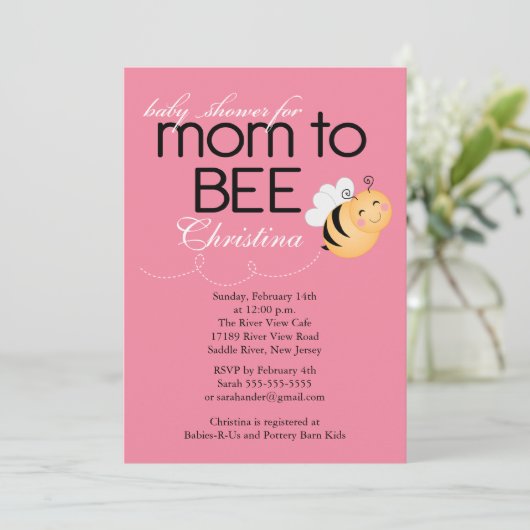 Modern mam-tot-Baby shower uitnodiging (Staand voorkant)