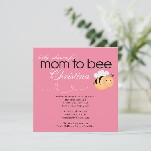 Modern mam-tot-Baby shower uitnodiging (Staand voorkant)