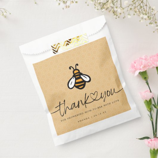 Modern mam-tot-bijen-Baby shower Bedankzakje (Gezegeld)