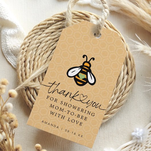 Modern mam-tot-bijen-Baby shower Cadeaulabel