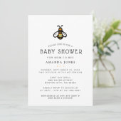 Modern mam-tot-bijen-Baby shower Kaart (Staand voorkant)