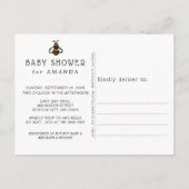 Modern mam-tot-bijen-Baby shower Uitnodiging Briefkaart (Achterkant)