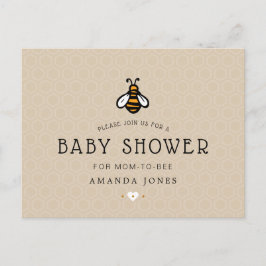 Modern mam-tot-bijen-Baby shower Uitnodiging Briefkaart