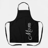 Modern mam zwart-wit script op maat schort (Voorkant)