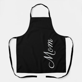 Modern mam zwart-wit script op maat schort