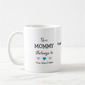 Modern Mama Kind Namen Schattigee Harten Custom Gi Koffiemok (Links)