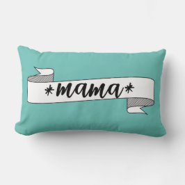 Modern mammagebaar in blauw en wit kussen