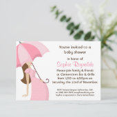 Modern mammie roze Baby shower - meisje Kaart (Staand voorkant)