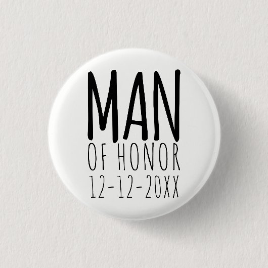 Modern Man van Honor Wedding Pin Button (Voorkant)