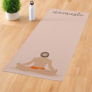 Modern Man Yogi Oefening Poses Namaste Vrede Yogamat