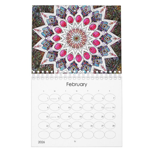 Modern Mandala Calendar Kalender (Feb 2026)