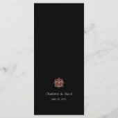 Modern Mandala Celtic Knot Roos Gold Wedding Menu (Achterkant)