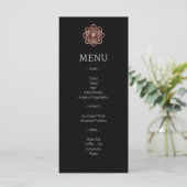 Modern Mandala Celtic Knot Roos Gold Wedding Menu (Staand voorkant)