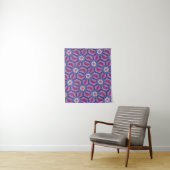 MODERN Mandala COLOR BLACK PINK ROSE TAPESTRY Wandkleed (In situ)
